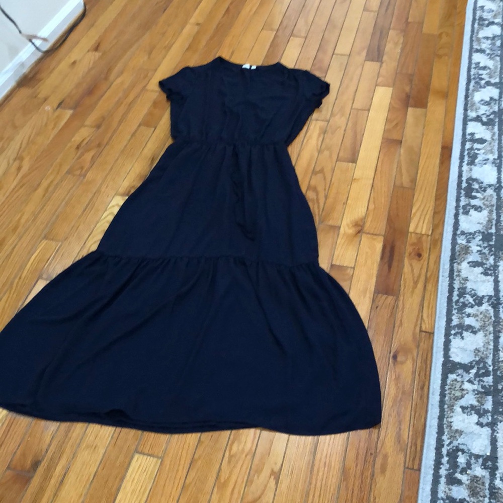 GAP Tiered Tall Maxi Dress Navy size small